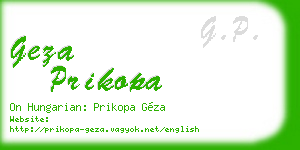 geza prikopa business card